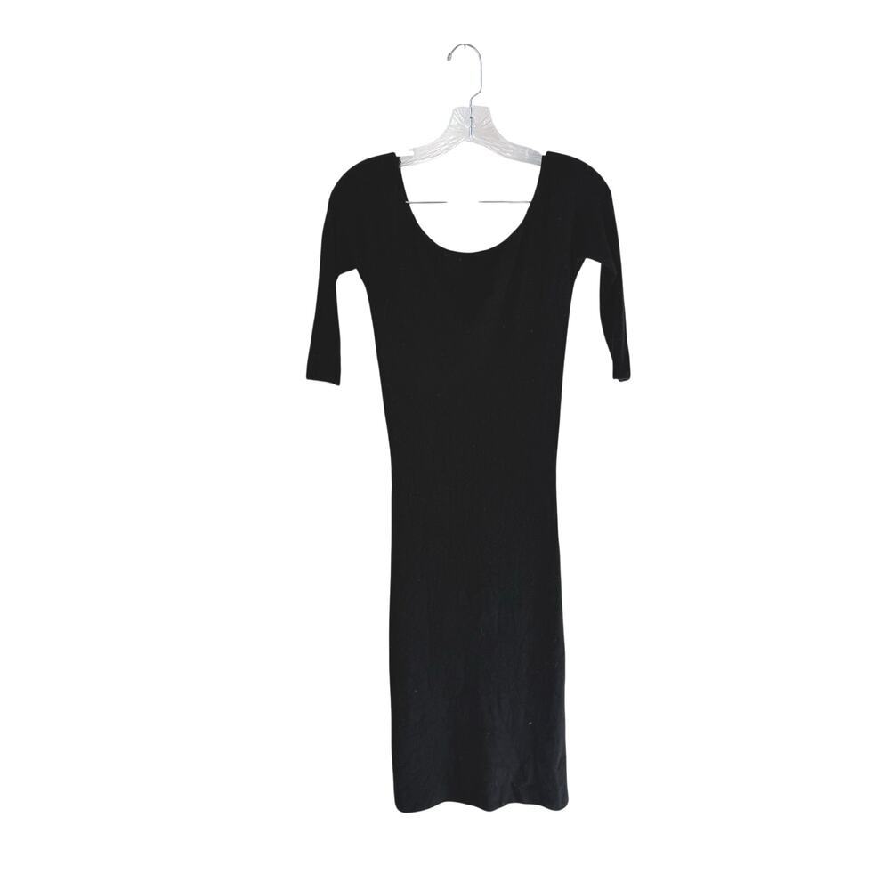 Zara Knit Bodycon Ribbed Midi Dress Black Size Small